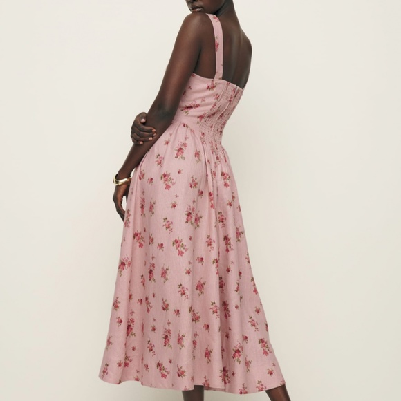 Reformation Pink Floral Midi Dress - Picture 2 of 6